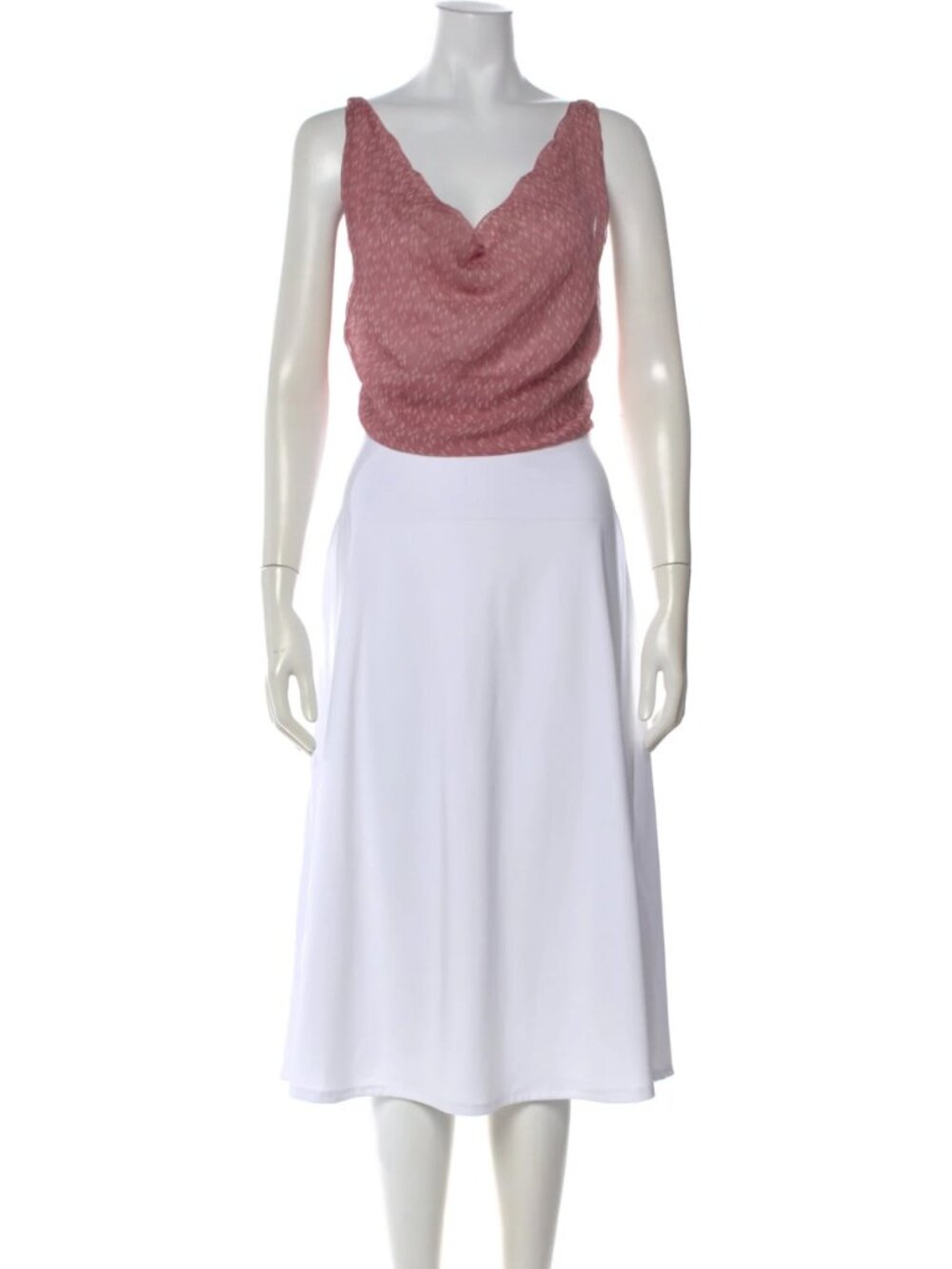 cloe cassandro pink cowl neck top 100% silk - Picture 3 of 4